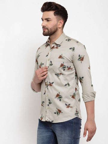 Men's Printed Cotton Blend Shirts